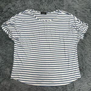 Colette Short Sleeve Striped Cold Shoulder Shirt Size Large